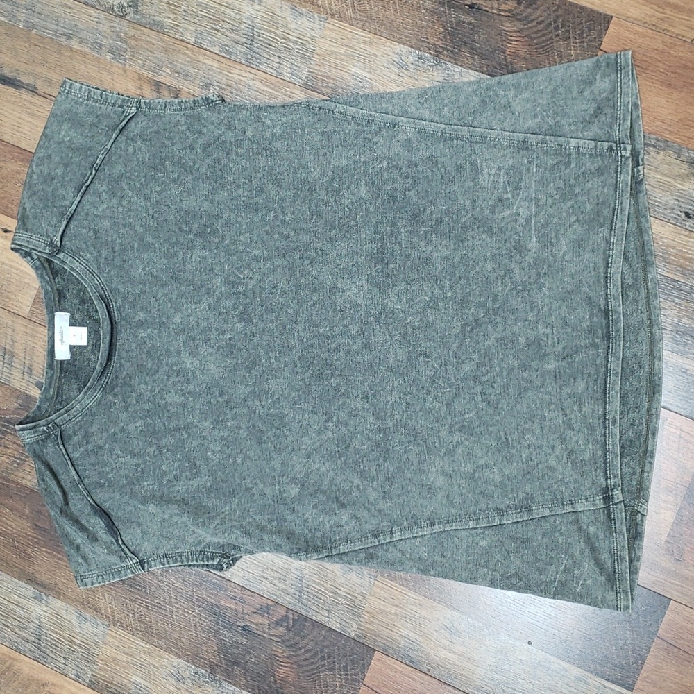 CJ Banks Stonewashed Green Crewneck Muscle Tee Tank, Size X